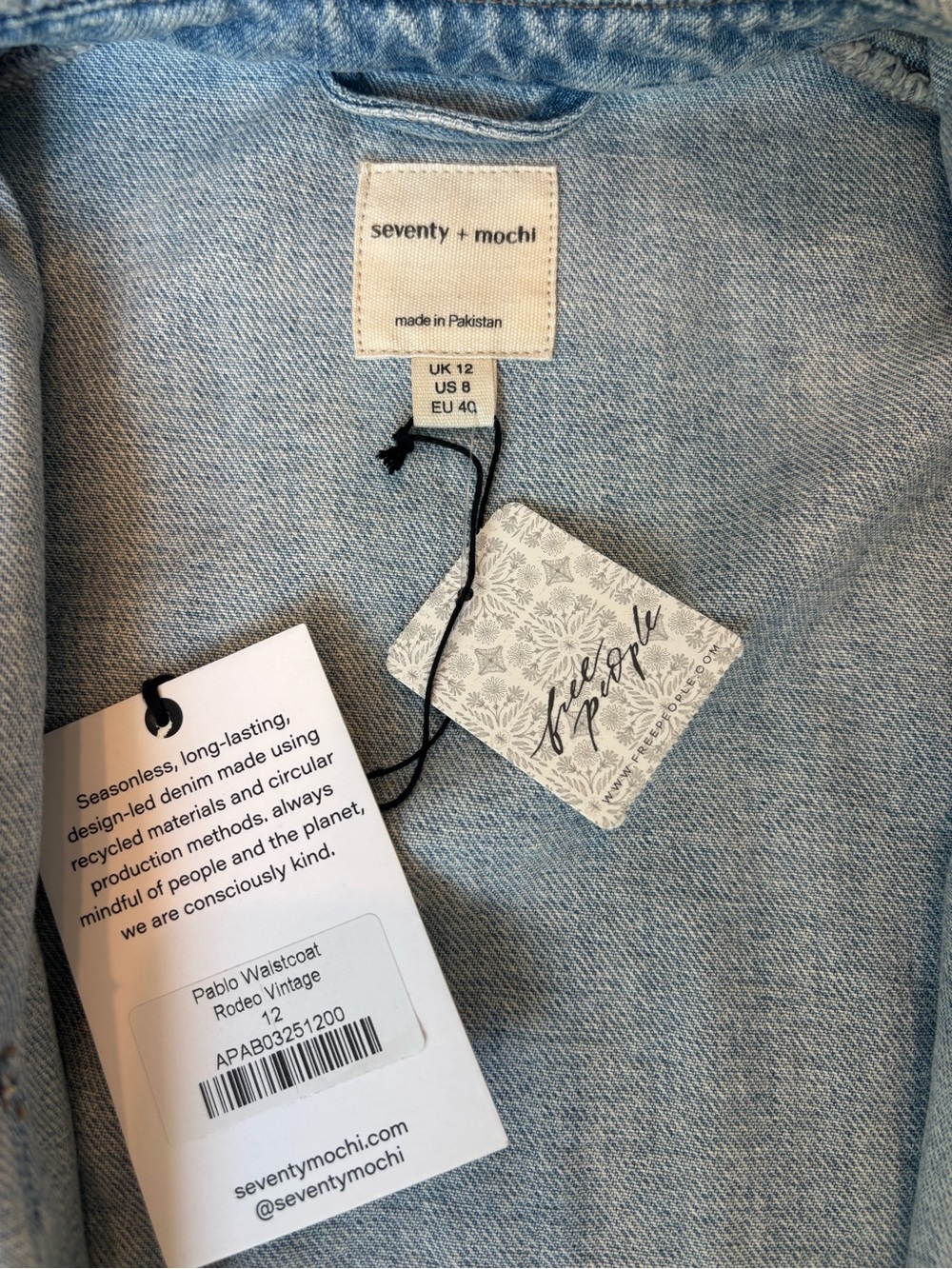 Free People Ruffled Sleeveless Denim Vest in Light Blue - Women - Picture 6 of 7